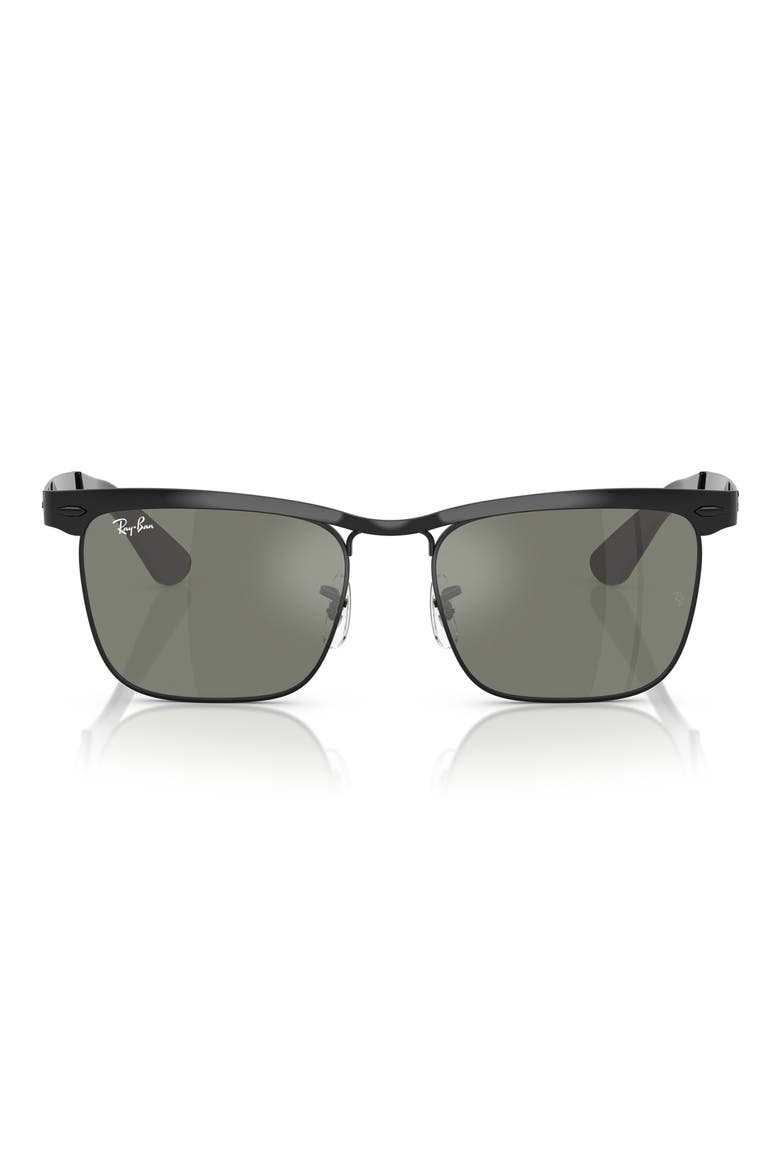 53mm Wayfarer Deluxe Square Sunglasses, Main, color, BLACK / GREY MIRROR BRONZE