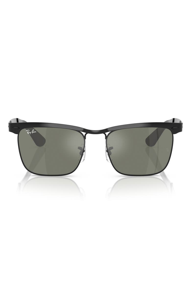 Ray-Ban 53mm Wayfarer Deluxe Square Sunglasses, Main, color, Black / Grey Mirror Bronze