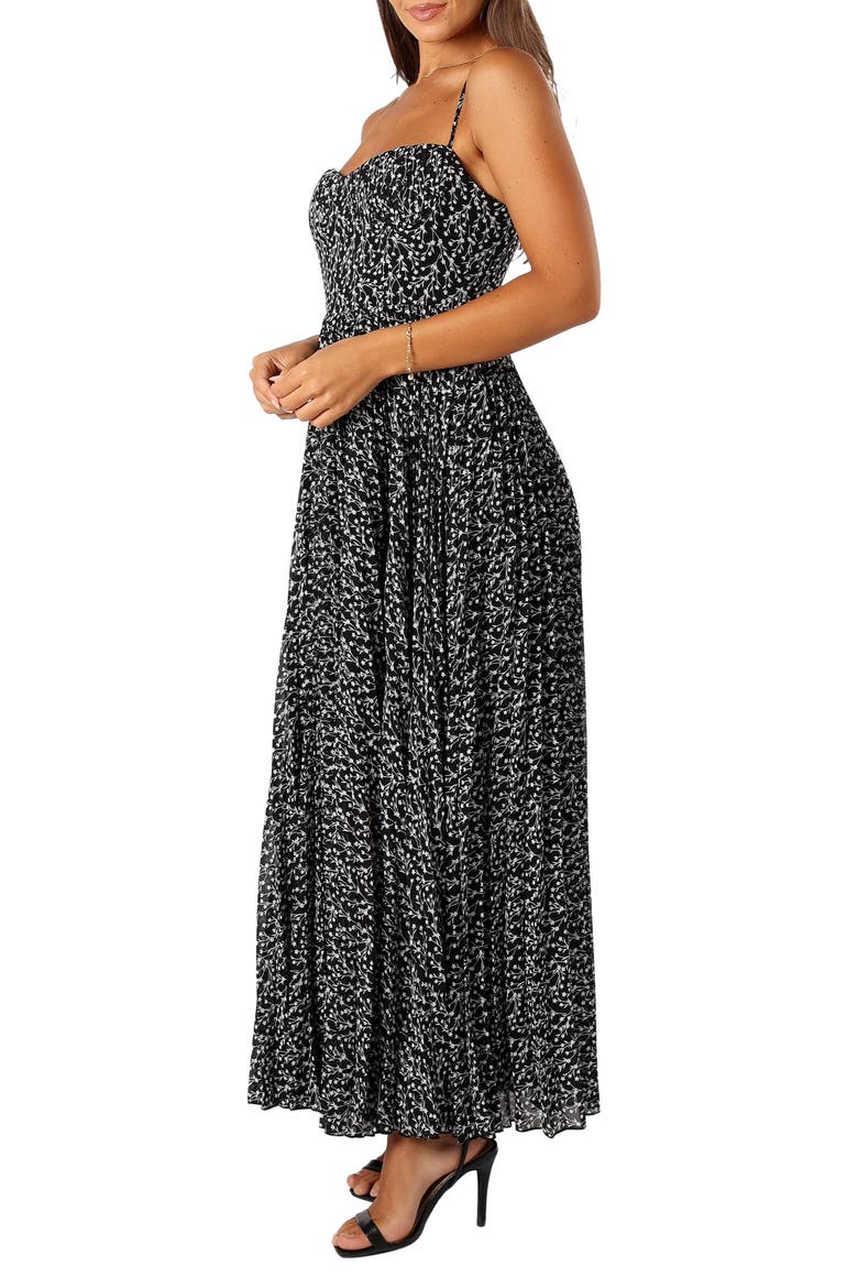Achanti Floral Print A-Line Dress, Alternate, color, BLACK FLORAL