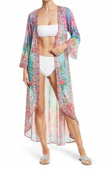 RANEES Floral High Low Cover-Up