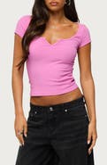 EDIKTED Jeanna Notched Scoop Neck T-Shirt