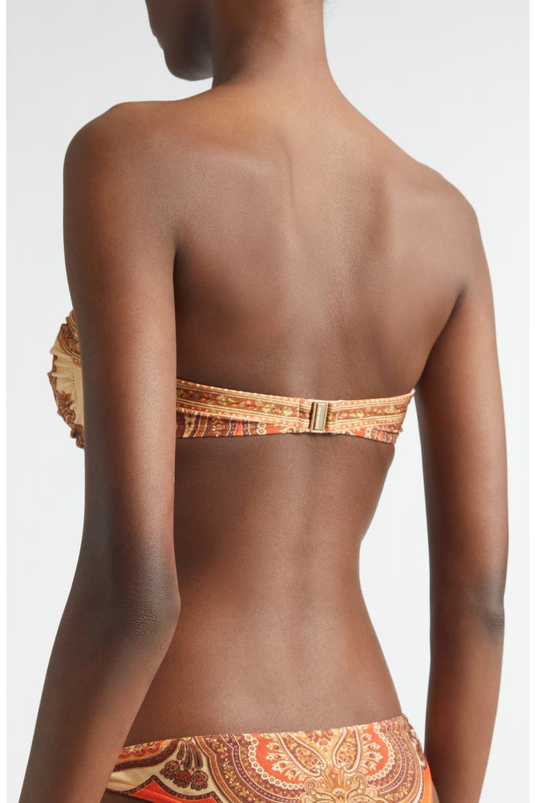 Mahon Scarf Tie Strapless Bikini Top, Alternate, color, TANGERINE PAISLEY