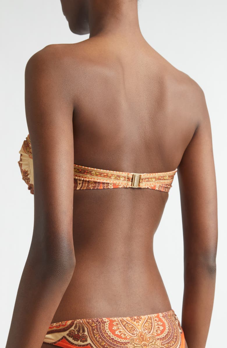 Zimmermann Mahon Scarf Tie Strapless Bikini Top, Alternate, color, Tangerine Paisley