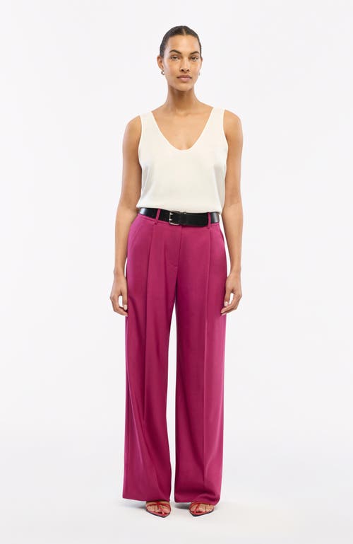 Another Tomorrow Relaxed Wide Leg Pant In Magenta
