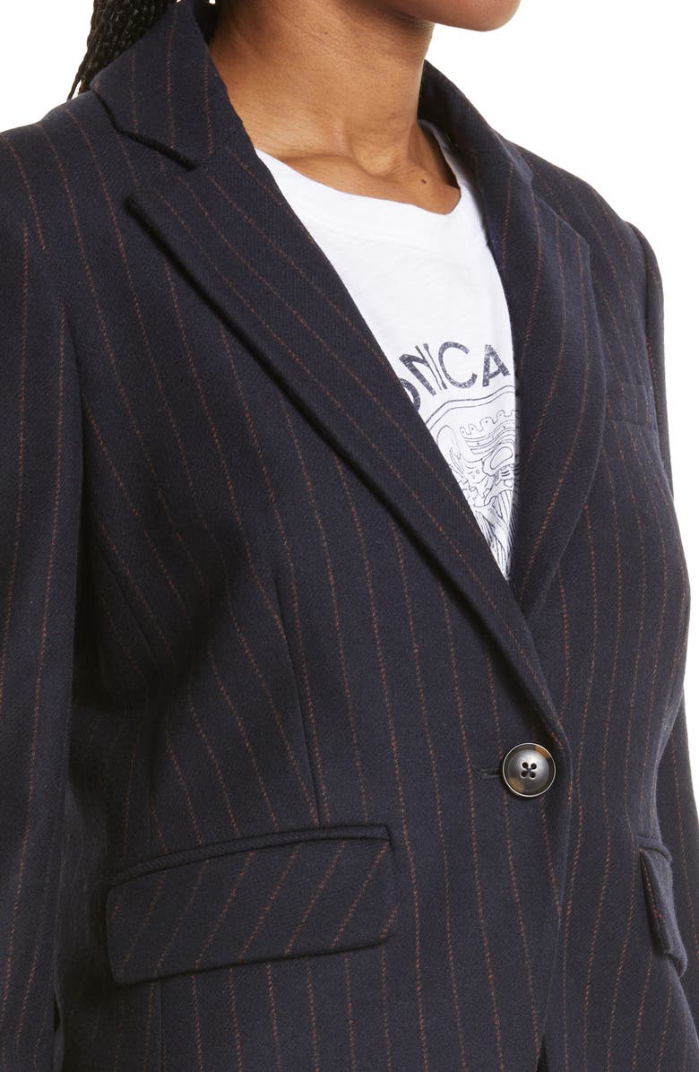 Veronica Beard Tyra Pinstripe Stretch Wool Dickey Jacket, Alternate, color, 