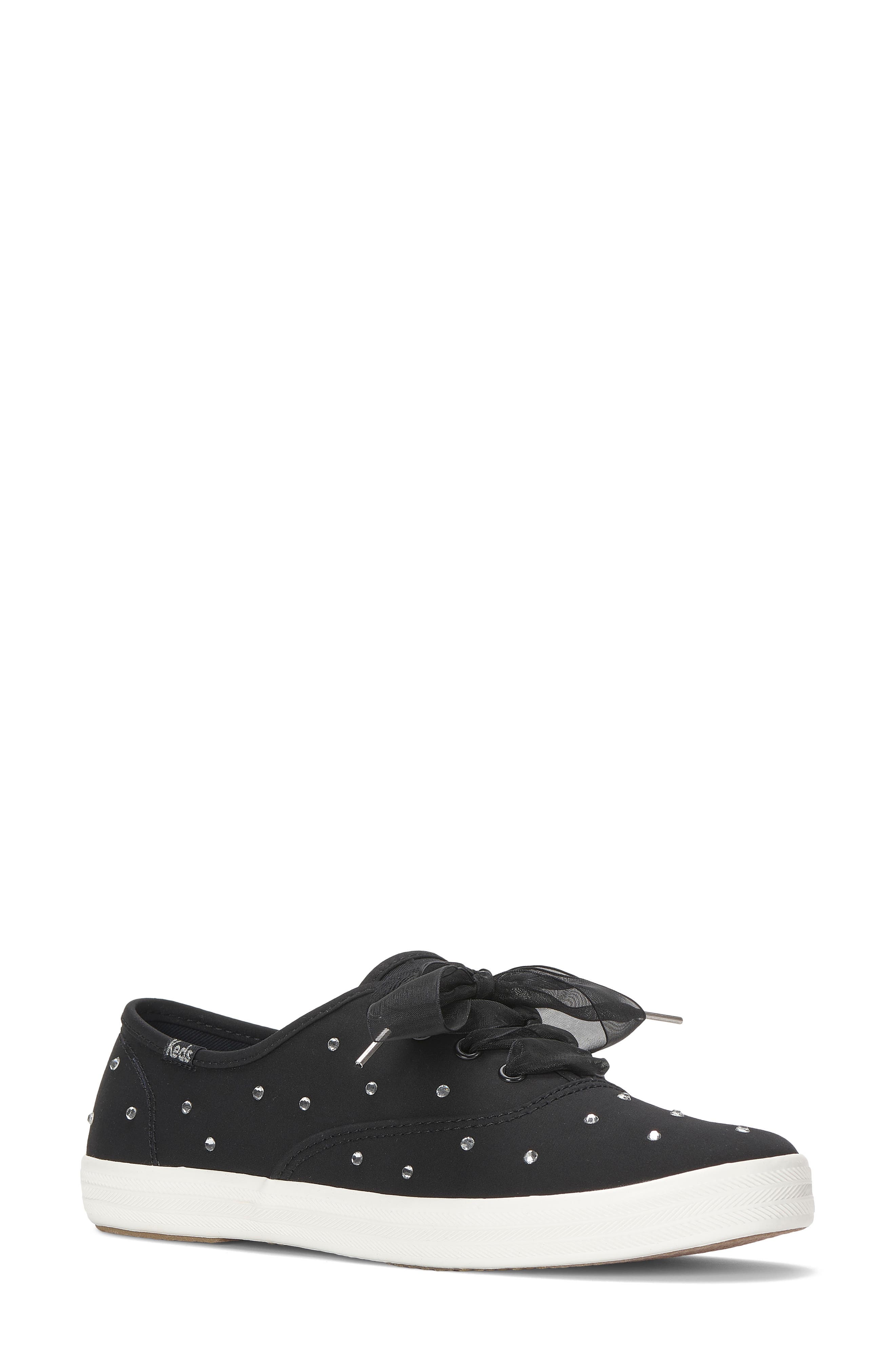 Champion Crystal Ribbon Sneaker, Main, color, BLACK