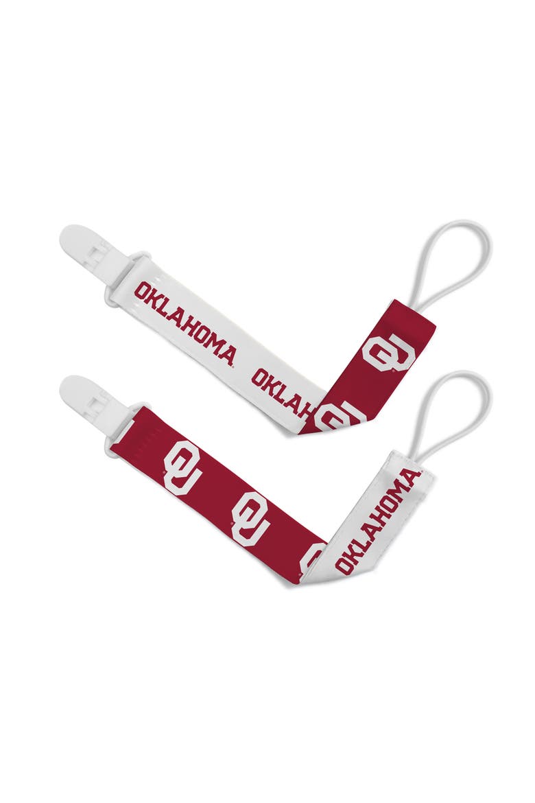 Oklahoma Sooners Pacifier Clip 2-Pack, Main, color, Multicolor