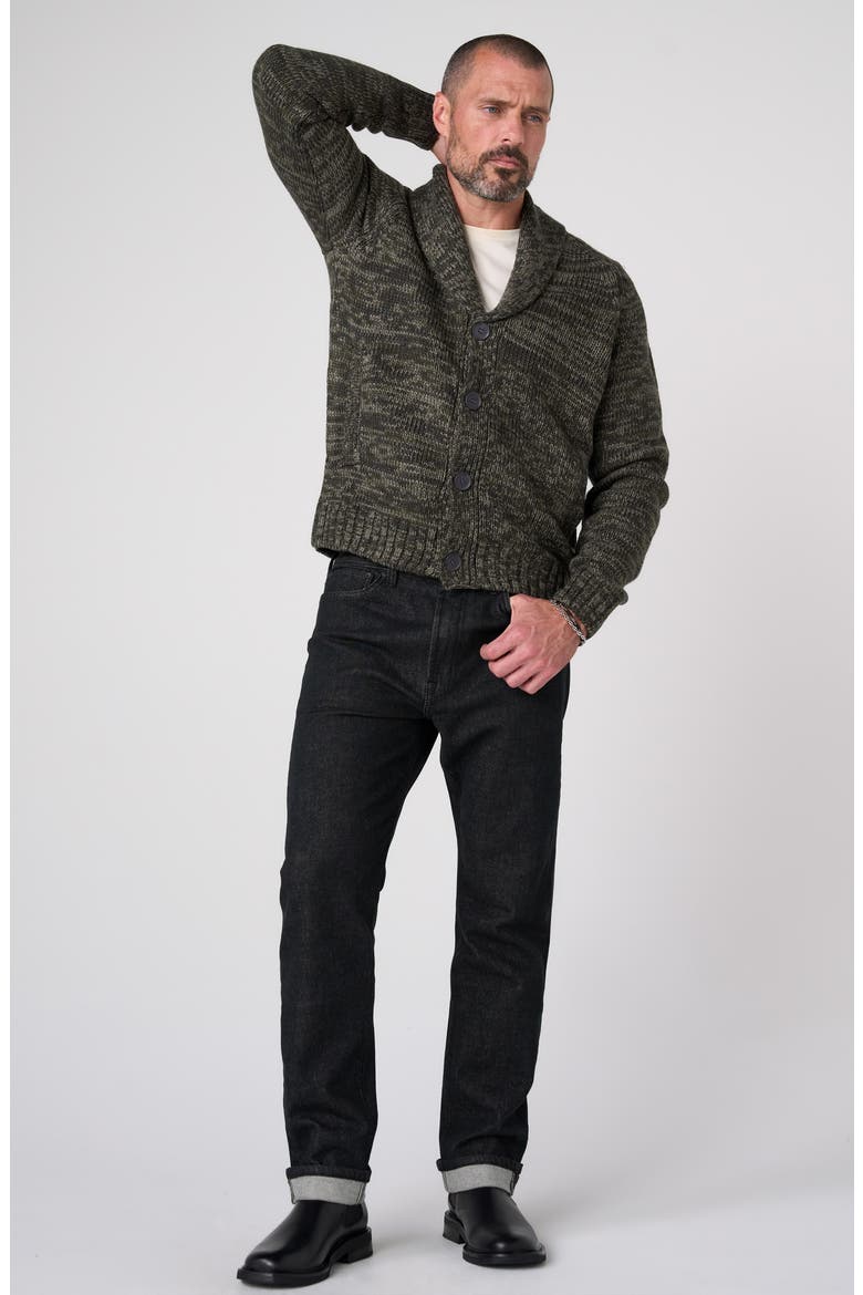 Marled Shawl Collar Cardigan, Alternate, color, GREY/ OLIVE