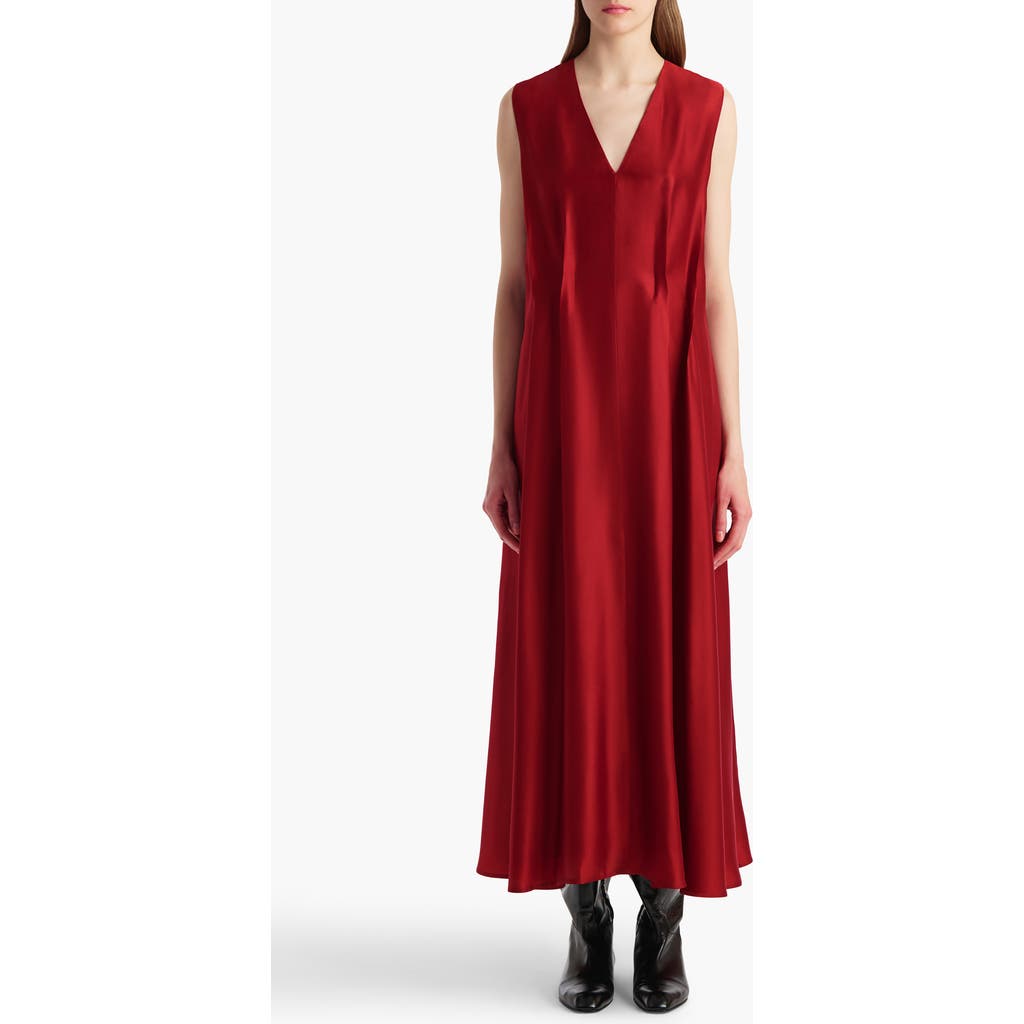 Khaite Syd Satin Maxi Dress In Red