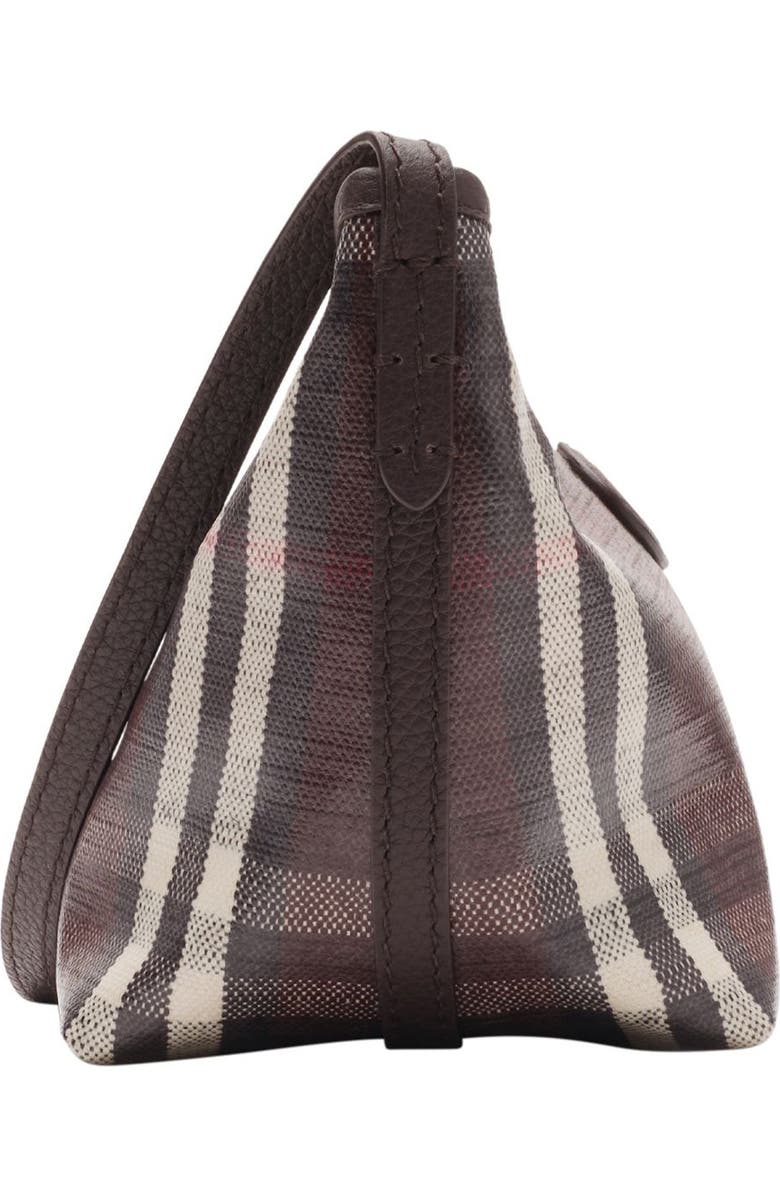Burberry Highlands Check Coated Canvas Baguette Bag, Alternate, color, Mahogany
