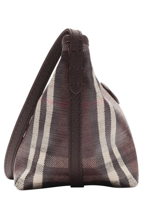 Burberry Highlands Check Coated Canvas Baguette Bag In Brown