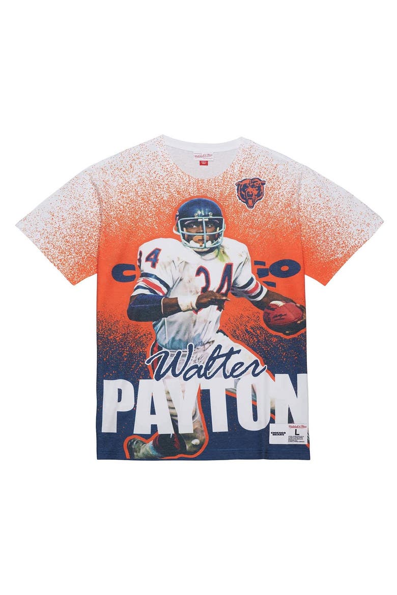 Men's Mitchell & Ness Walter Payton Gray Chicago Bears Burst Retired Player T-Shirt, Alternate, color, Gray