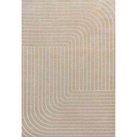 Odense High-Low Minimalist Angle Geometric Indoor/Outdoor Area Rug