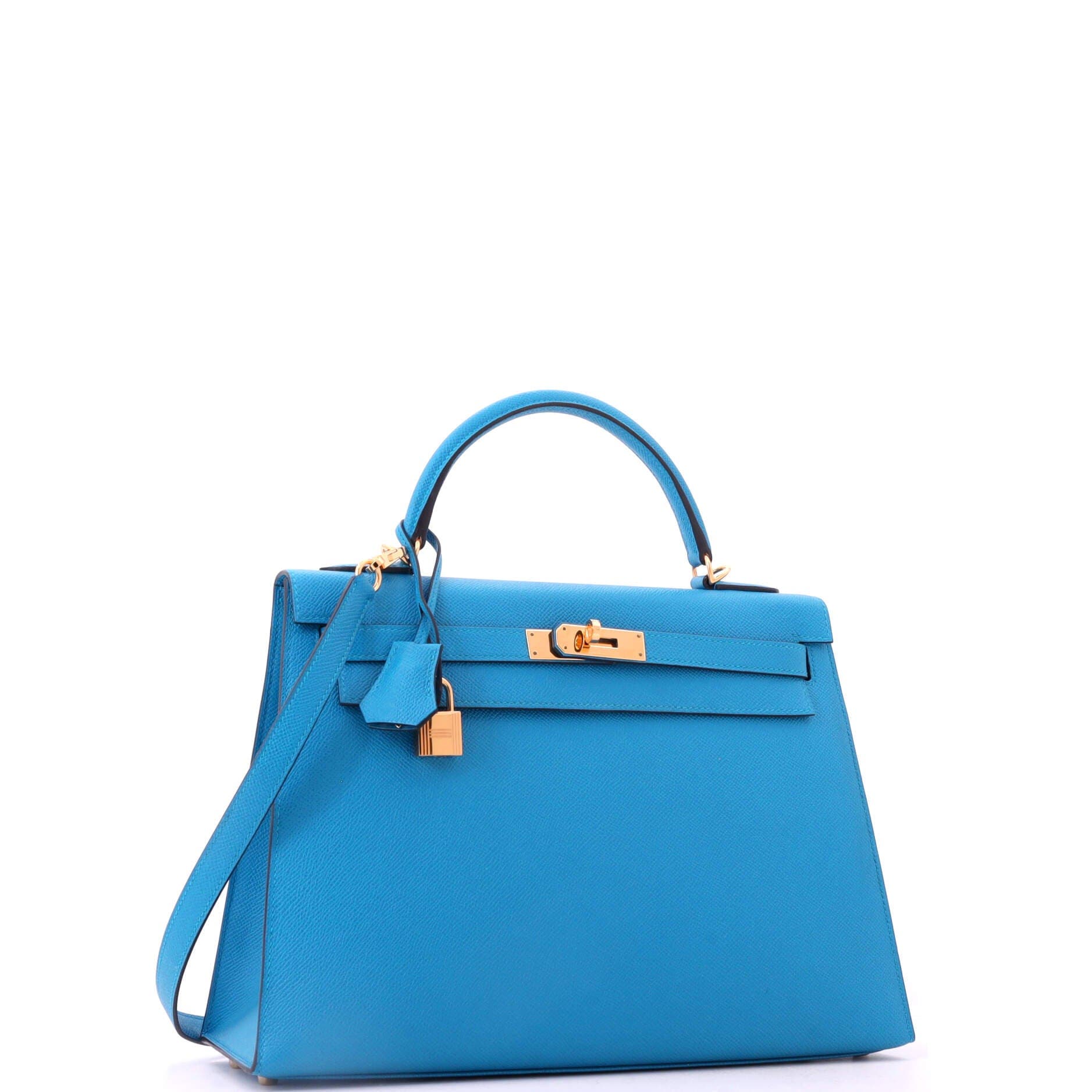 Kelly Handbag Blue Epsom with Gold Hardware 32, Alternate, color, Blue