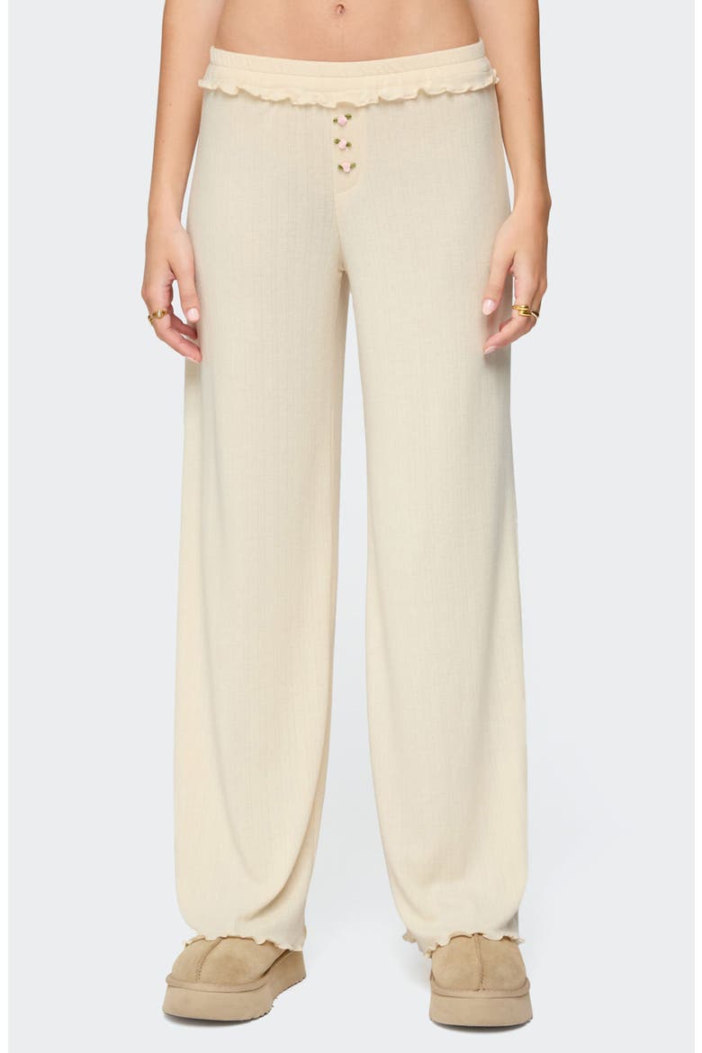 Posy Ruffle Pointelle Pants, Main, color, YELLOW