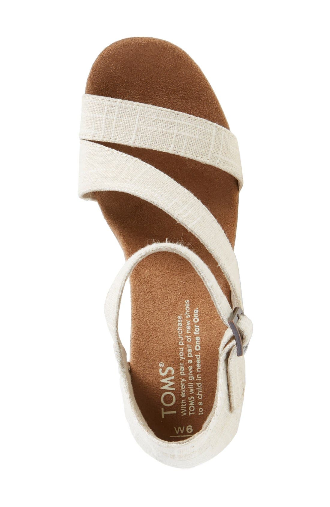 TOMS 'Clarissa' Wedge Sandal, Alternate, color, 