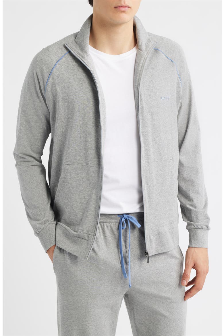Mix Match Stretch Cotton Zip Jacket, Main, color, MEDIUM GREY