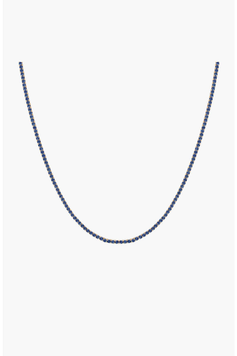 Lab Grown Blue Sapphire Tennis Necklace, Main, color, Blue Sapphire