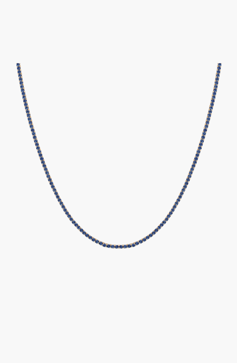 Aurate New York Lab Grown Blue Sapphire Tennis Necklace, Main, color, Blue Sapphire