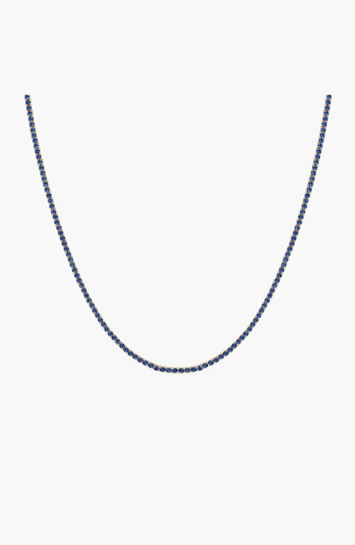 Aurate New York Lab Grown Blue Sapphire Tennis Necklace In Black