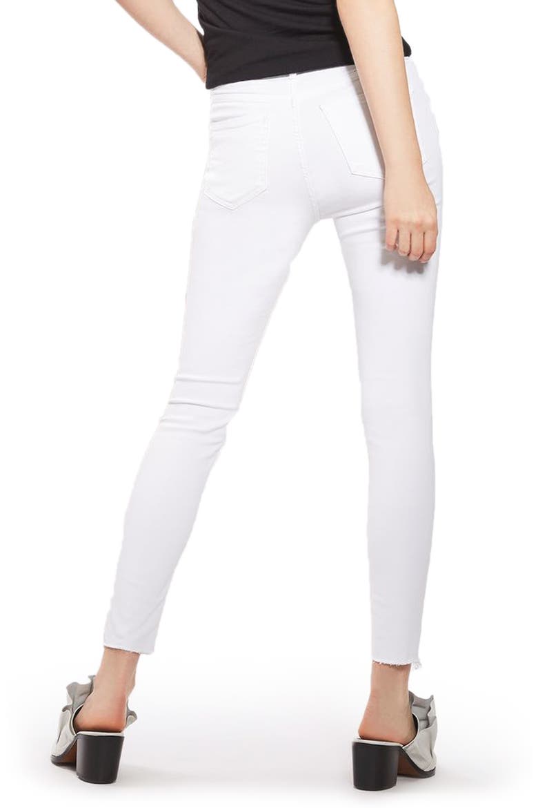 Jamie Raw Hem Skinny Jeans, Alternate, color, WHITE