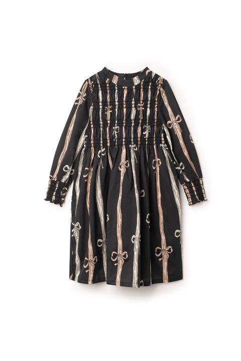 Long Sleeve Smocked Cuffs Shirtdress (Toddler, Little Kid & Big Kid)