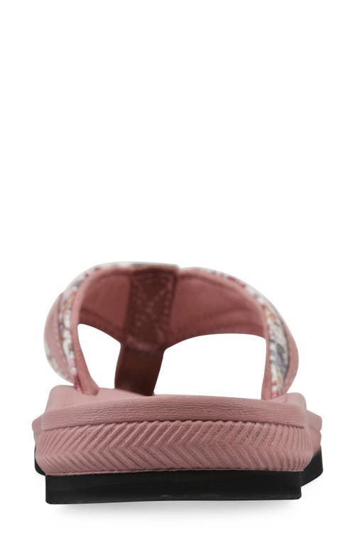 Cliffs By White Mountain Bays Flip Flop Sandal In Blush Floral Print