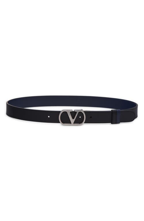 Valentino Garavani Vlogo Reversible Leather Belt In Multi