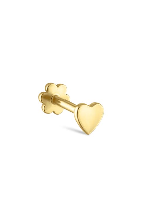 Heart Threaded Stud Earring