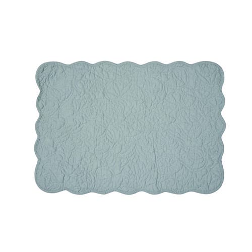 C & F Home C&f Home Christiana Breeze Reversible Machine Washable Scallop Quilt Placemats Set Of 6 In Blue
