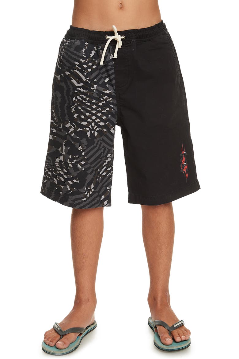 Kids' Radical Times Stretch Cotton Shorts, Alternate, color, BLACK