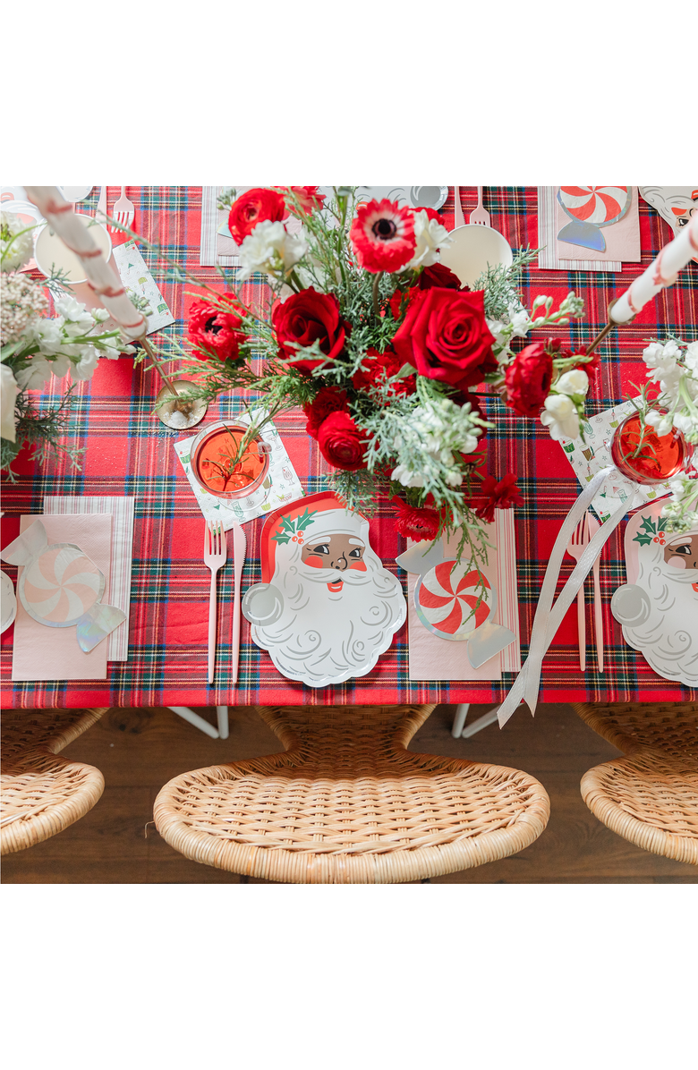 Jollity & Co. Christmas Peppermint Napkins, Alternate, color, Red