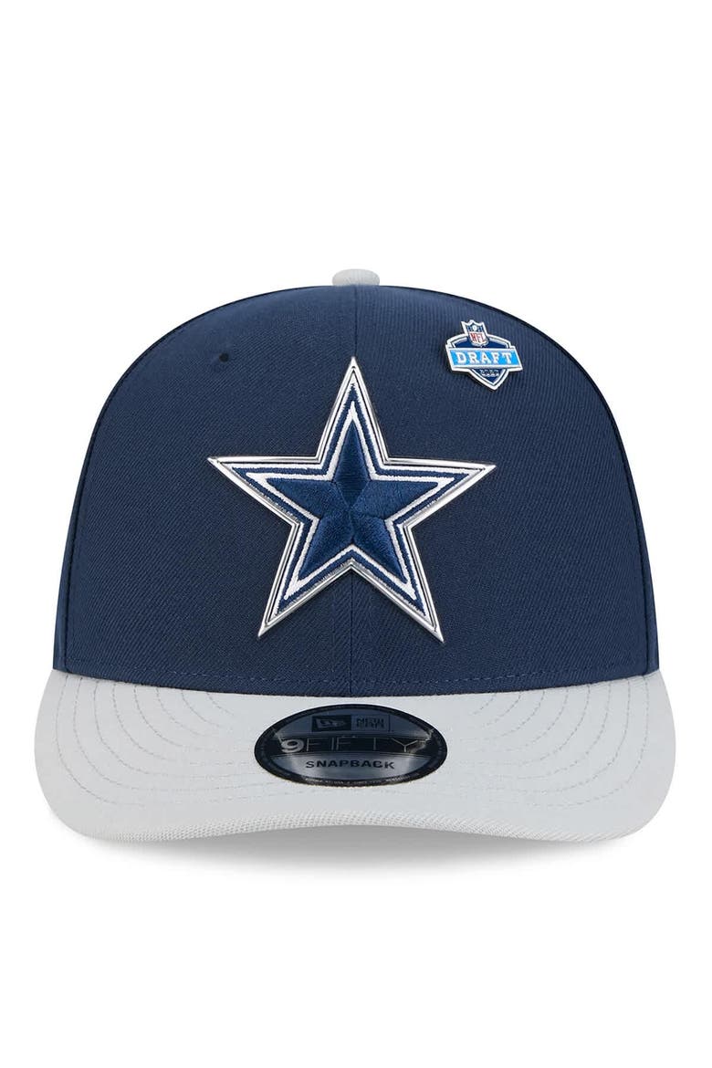 Men's New Era  Navy/Silver Dallas Cowboys 2026 NFL Draft On Stage Pre-Curved 9FIFTY Snapback Hat, Alternate, color, Navy