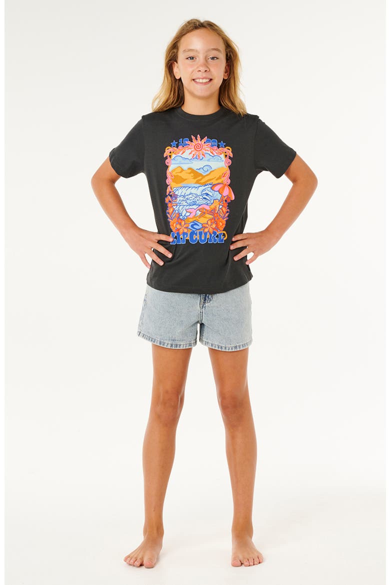 Kids' Sunshine Squad Cotton Graphic T-Shirt, Alternate, color, WASHED BLACK