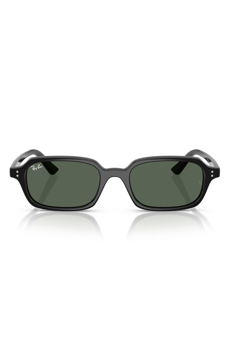 Ray-Ban Zuri 52mm Rectangle Sunglasses, Main, color, Black / Dark Green