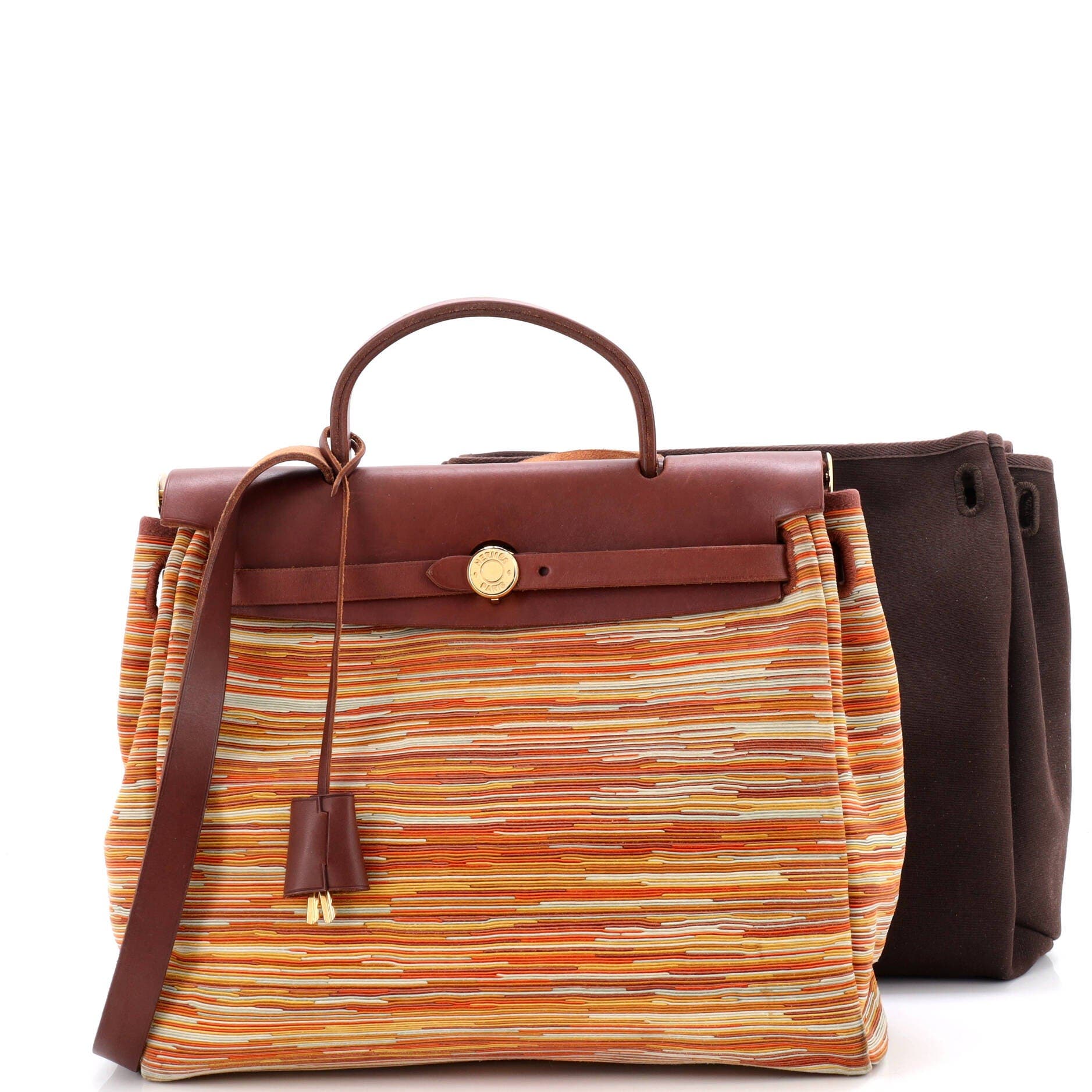 Pre-Owned Hermes Herbag Vibrato and Leather PM, Alternate, color, Multicolor