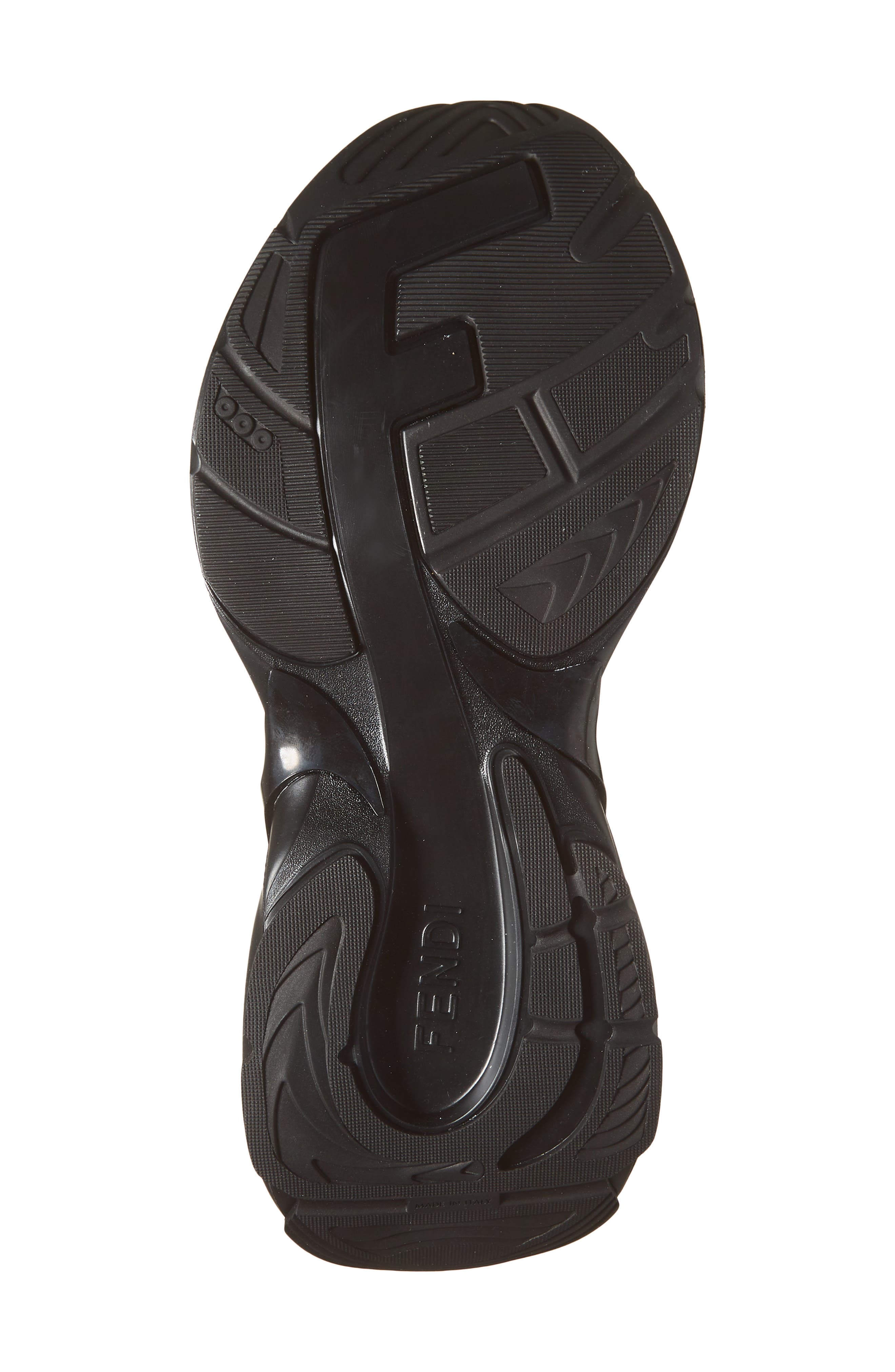 Fendi F-Light Mixed Media Sneaker, Alternate, color, Nero Nero Nero