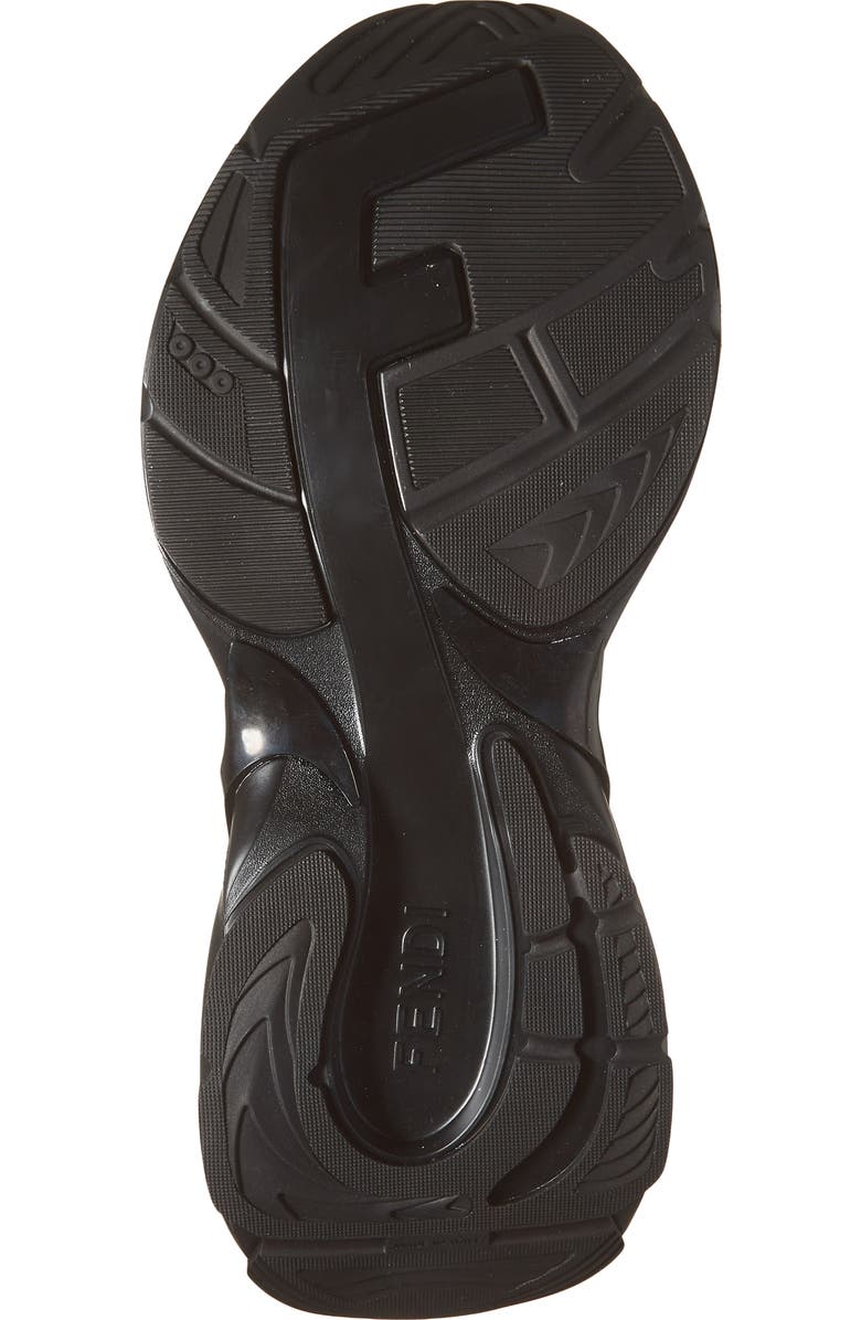 Fendi F-Light Mixed Media Sneaker, Alternate, color, Nero Nero Nero