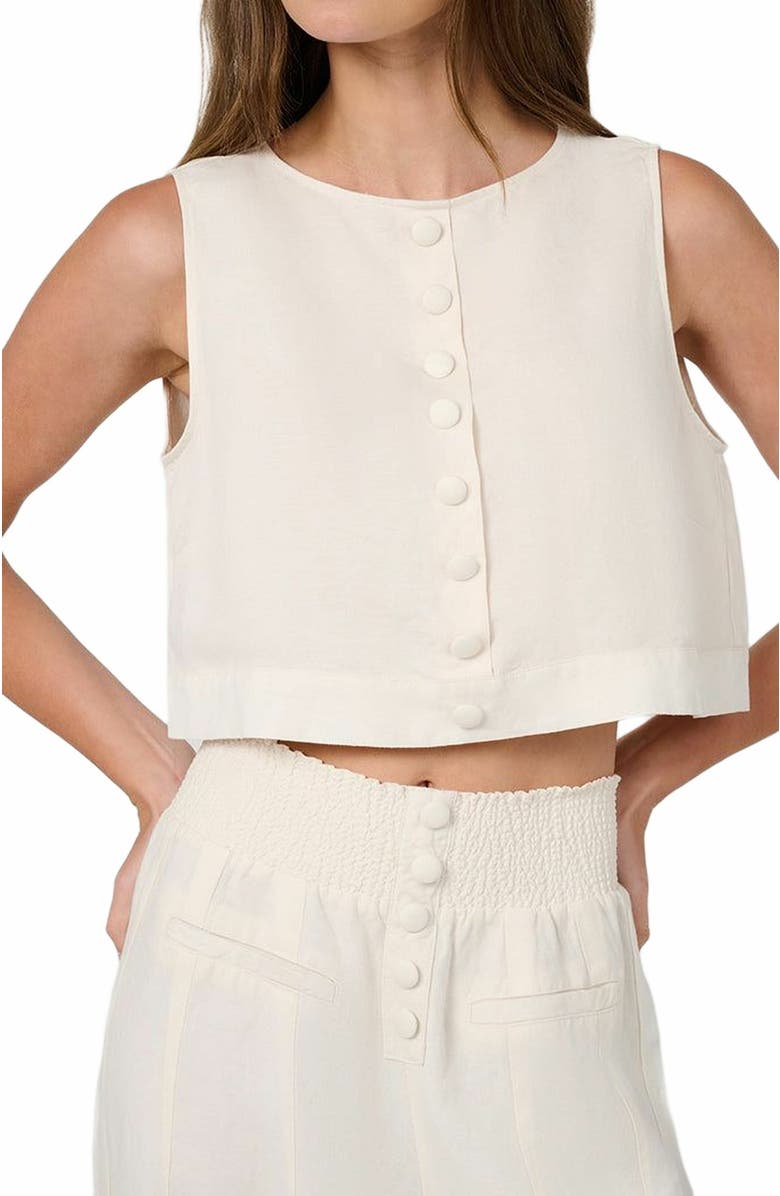 WeWoreWhat Boxy Linen Boatneck Top, Alternate, color, Off-White