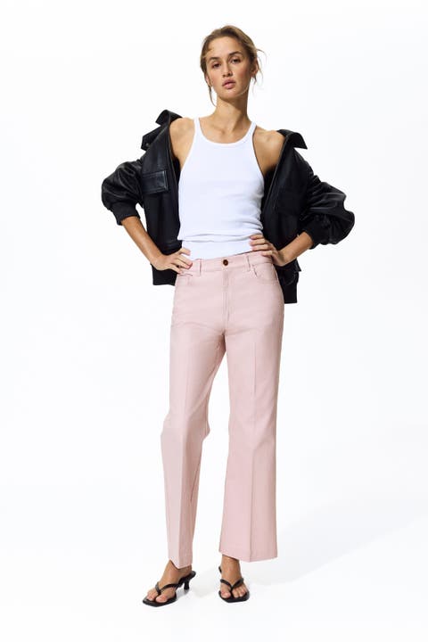 Bootcut Cotton Canvas Trousers