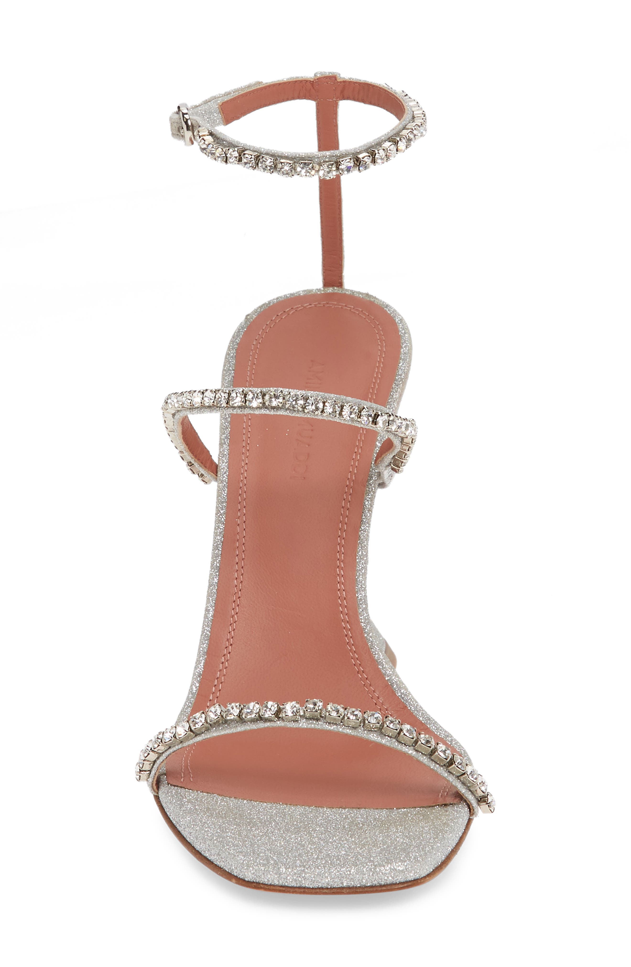Amina Muaddi Gilda Crystal Ankle Strap Sandal, Alternate, color, 