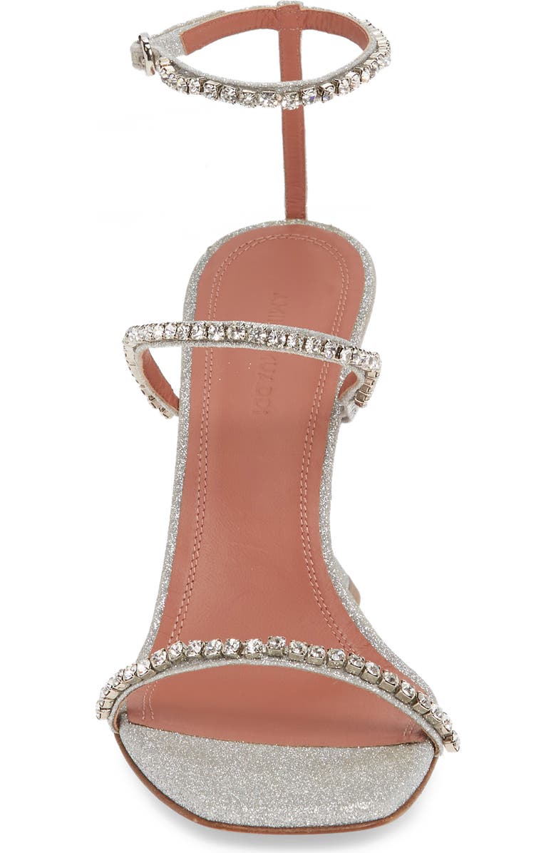 Amina Muaddi Gilda Crystal Ankle Strap Sandal, Alternate, color,