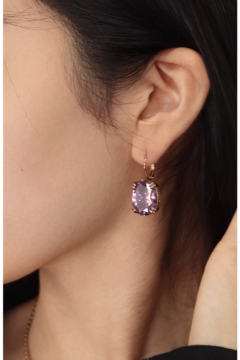 Grape Glow Earrings, Alternate, color, Purple & Gold