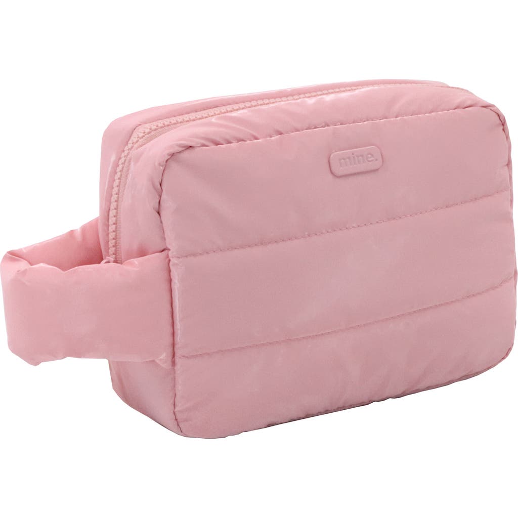 Mytagalongs Ellie Quilted Cosmetic Bag In Gray