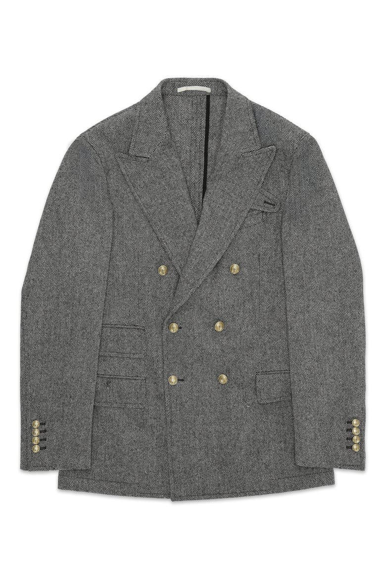 Travel Classic Herringbone Double Breasted Blazer, Main, color, Multicolor