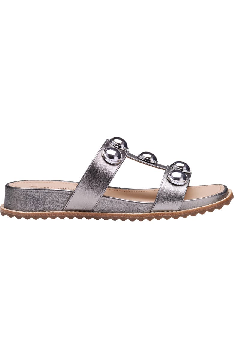 Johnston & Murphy Chandler Embellished Wedge Slide Sandal, Alternate, color, Pewter Metallic Sheepskin