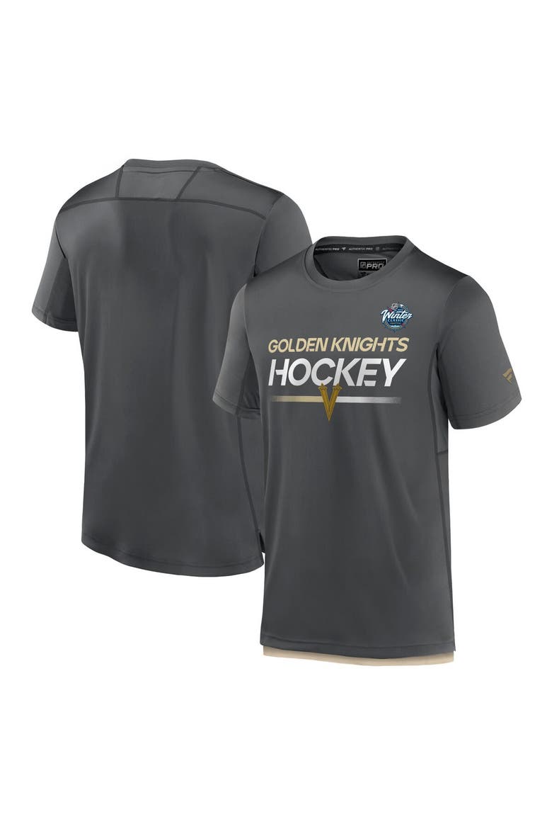 Men's Fanatics Branded Charcoal Vegas Golden Knights 2024 NHL Winter Classic Authentic Pro Tech T-Shirt, Alternate, color, Charcoal