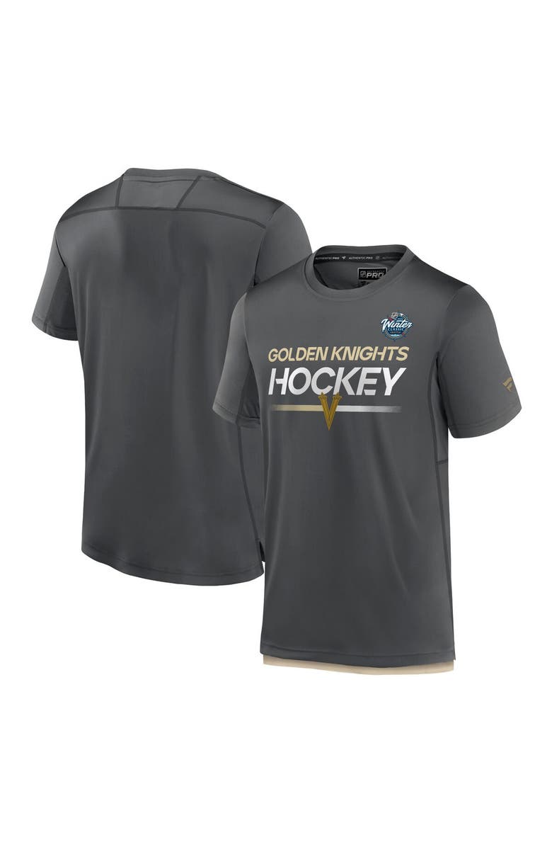 FANATICS Men's Fanatics Branded Charcoal Vegas Golden Knights 2024 NHL Winter Classic Authentic Pro Tech T-Shirt, Alternate, color,