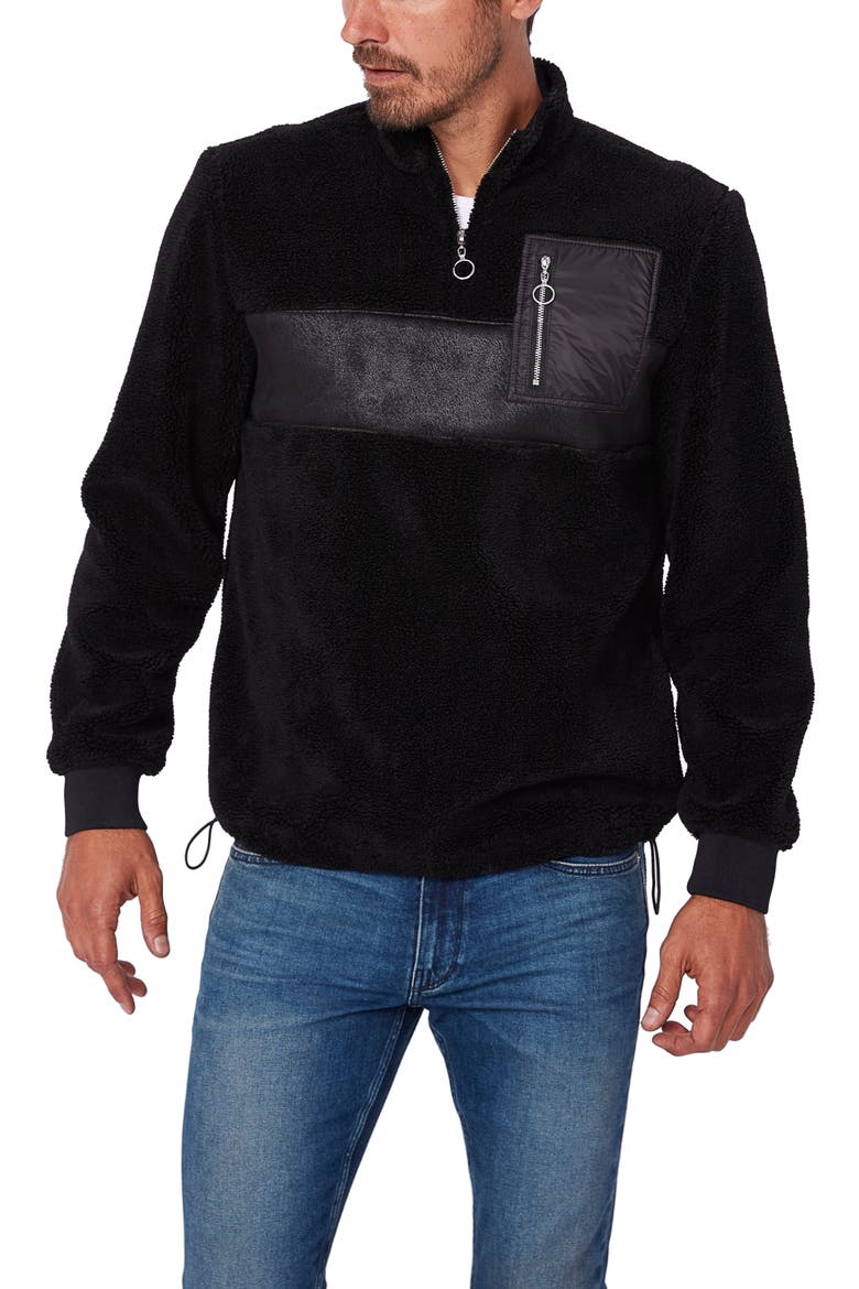 Hartson Quarter-Zip Pullover, Main, color, BLACK