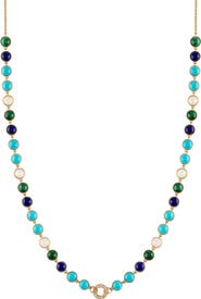 EDEN PRESLEY 2023 Semiprecious Stone & Diamond Closure Necklace